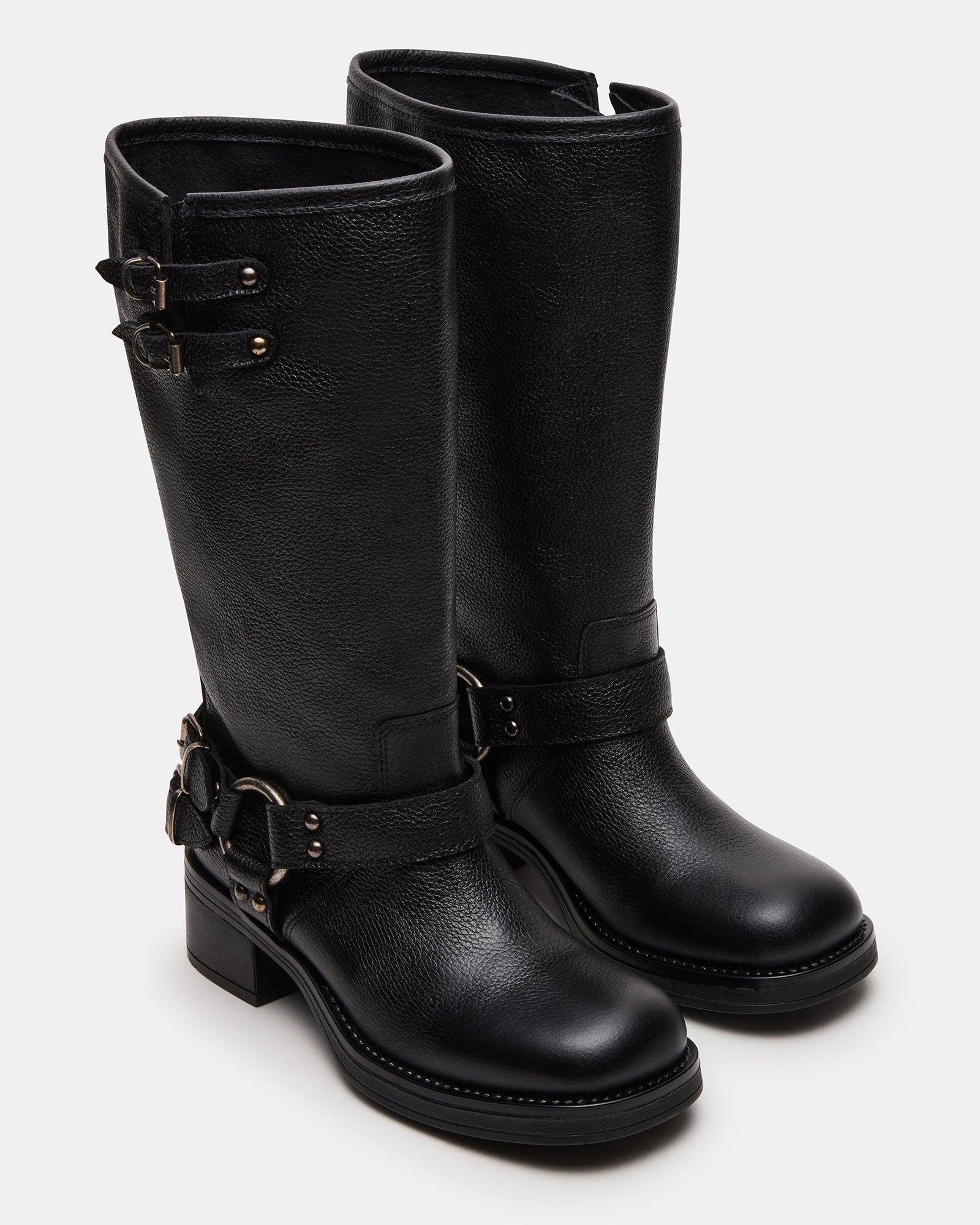 ASTOR BLACK LEATHER WIDE CALF